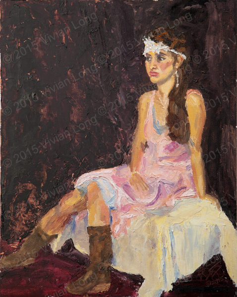 Image of painting entitled: Girl Wearing a Feathered Tiara